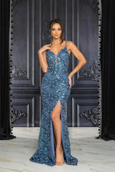 Amani Peacock Inspired Sequin Gown