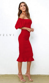 Skyla by Velvi Midi Wedding Guest Dress