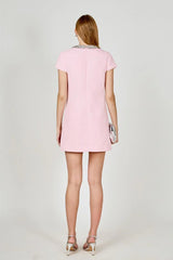 Jas Jewel Trim Mini Dress - Pink
