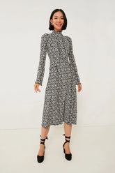 Multi Della Print Long Sleeve Dress