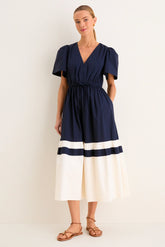 Navy and Cream Mitchell Dress