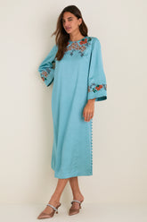 Cameo Blossom Embroidered Duchess Satin Jamie Dress