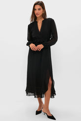 Black Textured Dot Selwyn Dress