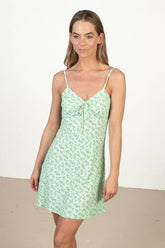 Green Floral Mini Dress