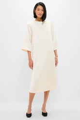 Winter White Side Button Jamie Dress