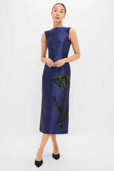 Beetle Sleeveless Pencil Cocktail Midi Dress