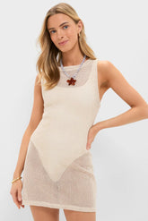 Natural Mistral Net Mini Dress