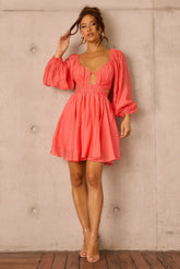 Like Honey Mini Dress - Coral