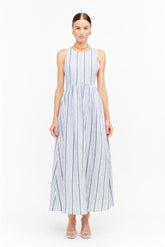 Liz Striped Linen Midi Dress