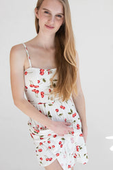 Cherry Print Tiered Mini Dress