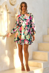 End Game Mini Dress - Green Multi