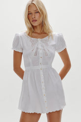 Ivy Cotton Mini Dress - White
