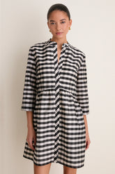 Midnight Check Royal Shirt Dress