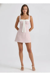 PRE-ORDER Only! (ETA May 15th) Betty Bow A-Line Mini Dress - Pink