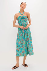 Fauvist Floral Strapless Mireille Dress