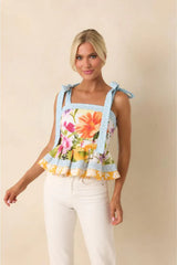 Sorrento Gardens Duo Printed Peplum Top & Matching Maxi Skirt (Sold Separately)
