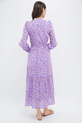 Violet Wildflower Organic Frances 4 V Dress