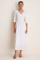 White Mixed Media Lizzie Dress