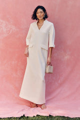 Ivory Crepe Carolina Maxi Dress
