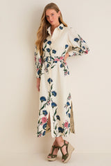 Belle Bouquet Cotton Linen Therese Dress