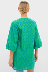 Seafoam Palm Eyelet Mini Arem Caftan